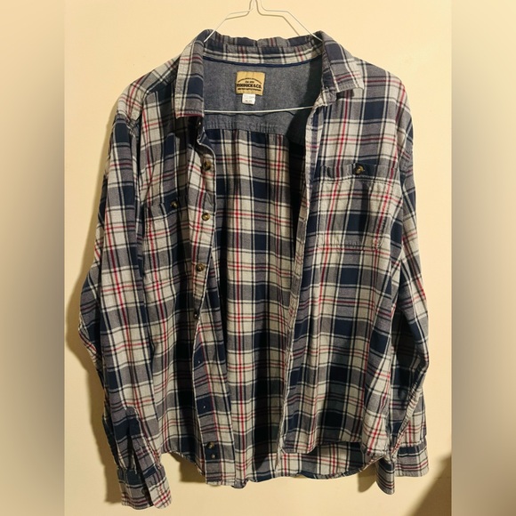 EUC Roebuck & Co Men’s Plaid Button Down Casual Dress Shirt - Long Sleeve - Blue - Picture 4 of 8